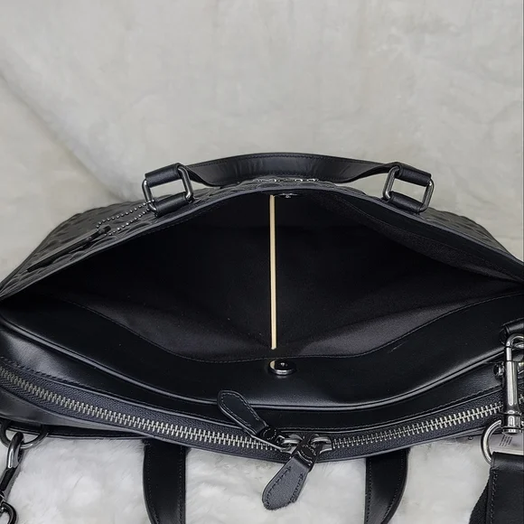 😘 NWT Coach 2 SET Laptop Bag Briefcase Wallet Designer Signature Embossed - Picture 11 of 14